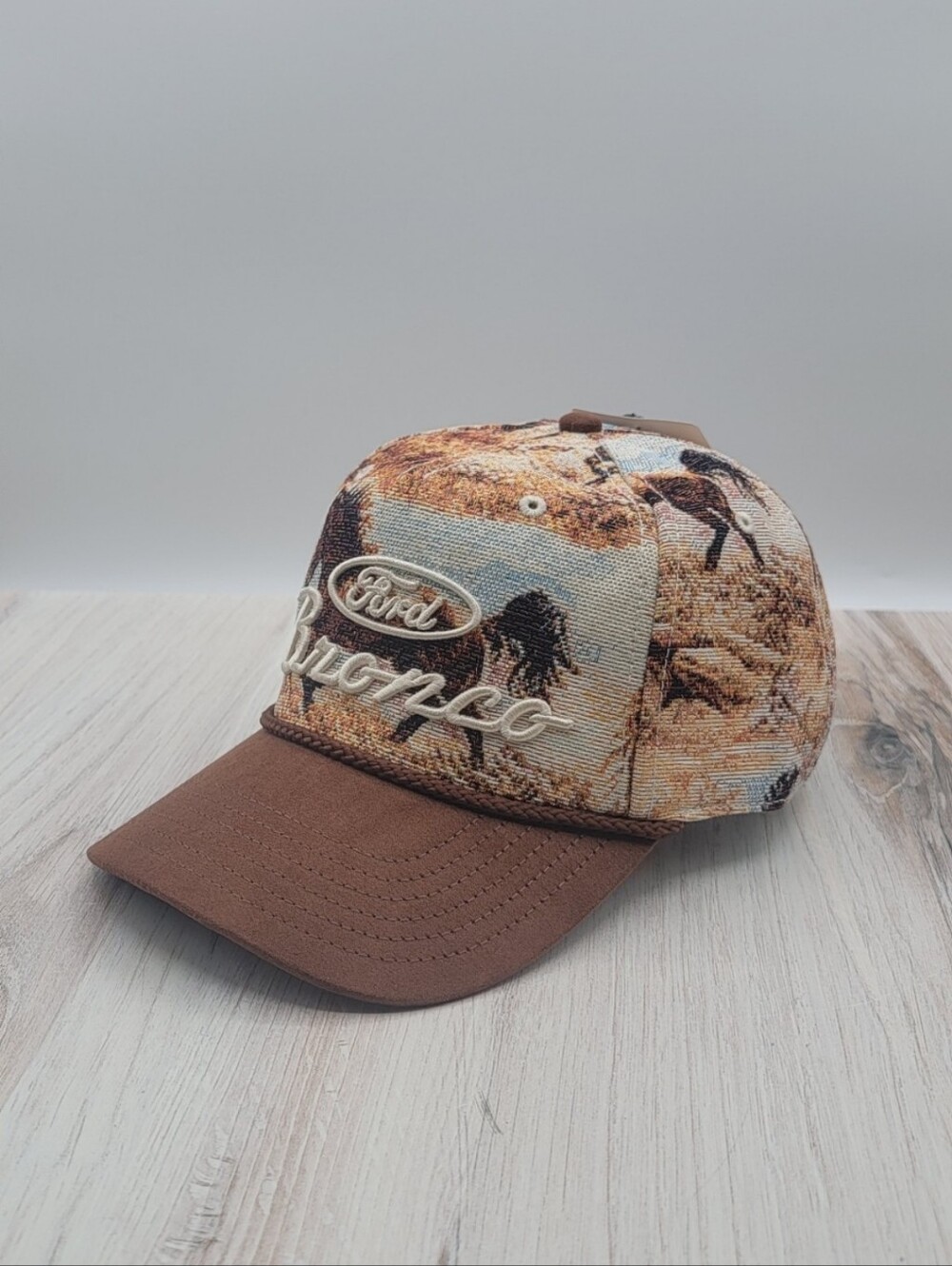 NEW Ford Bronco Horse Embroidered Tapestry Snapback Hat Official Licensed Adjust